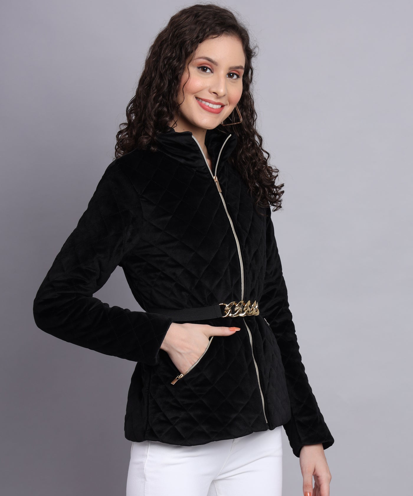 Black diamond quilted jacket - Aw6112