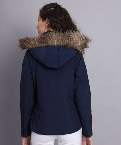 Navy Diamond quilted jacket- AW6130