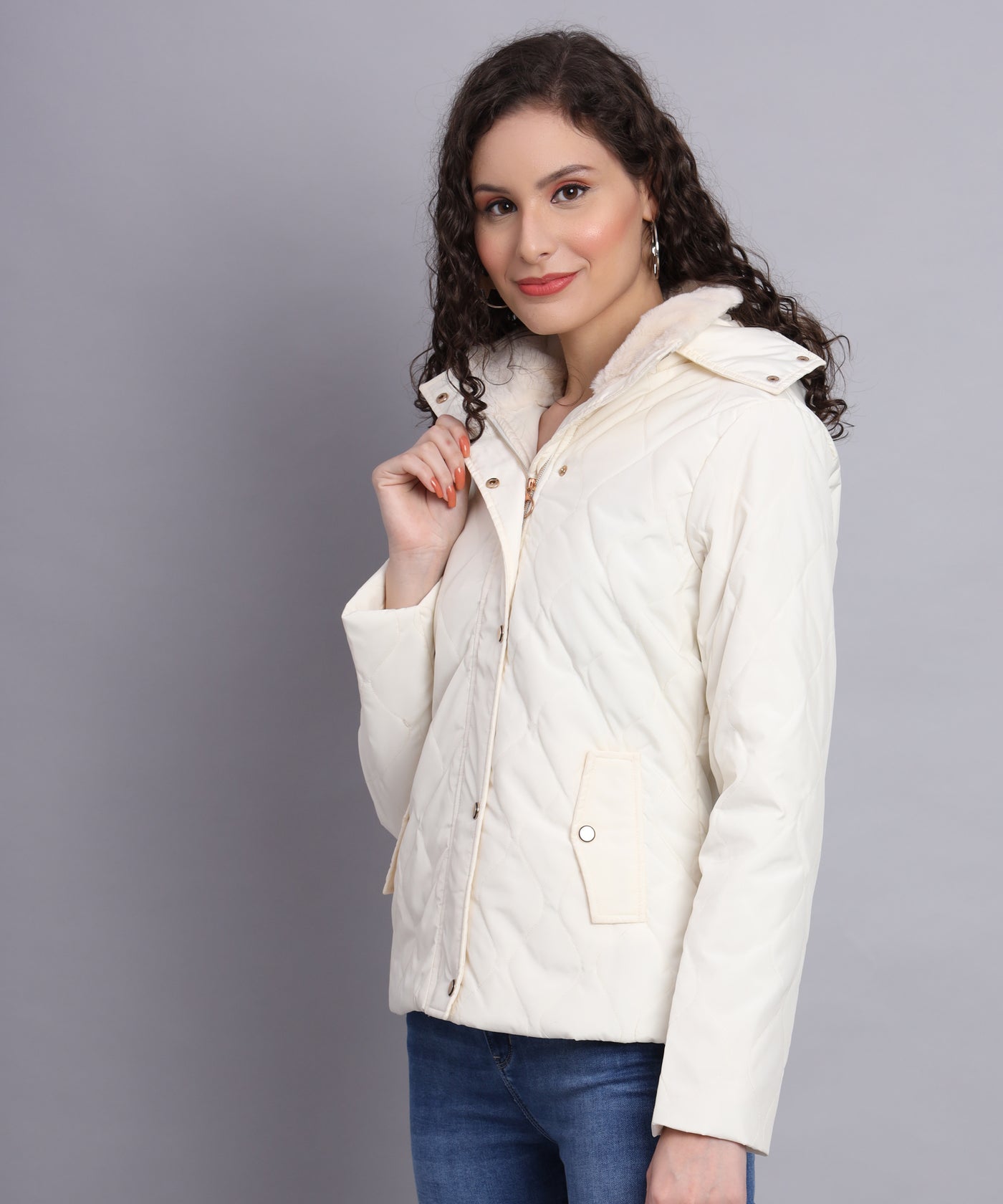 Off white diamond quilted jacket-AW6130