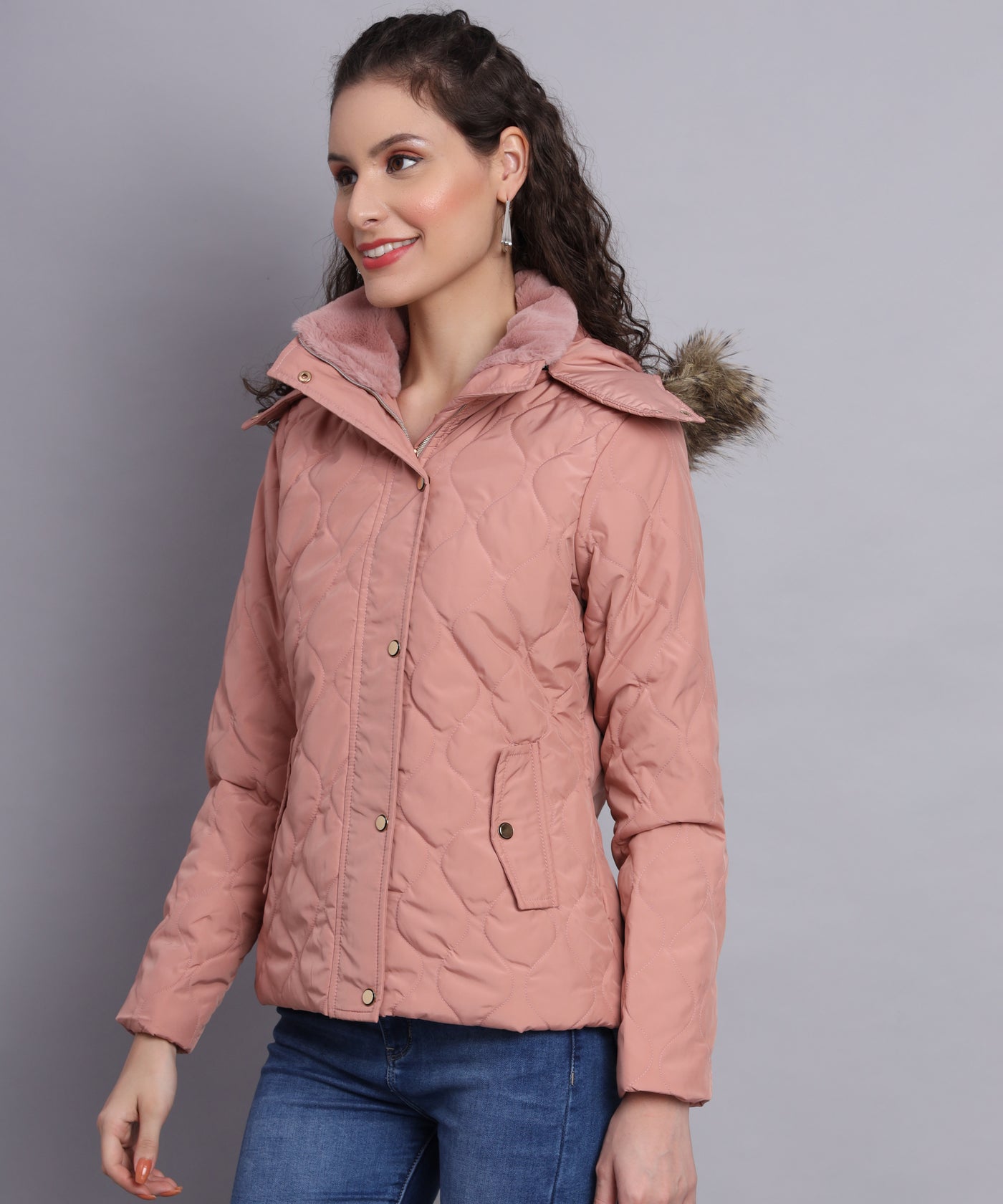 Pink diamond quilted jacket -AW6130