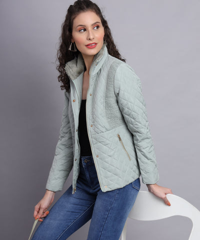 Grey pleated pattern jacket-AW6132