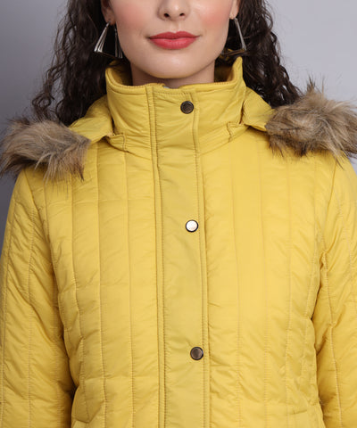 Mustard diamond quilted jacket-AW6138