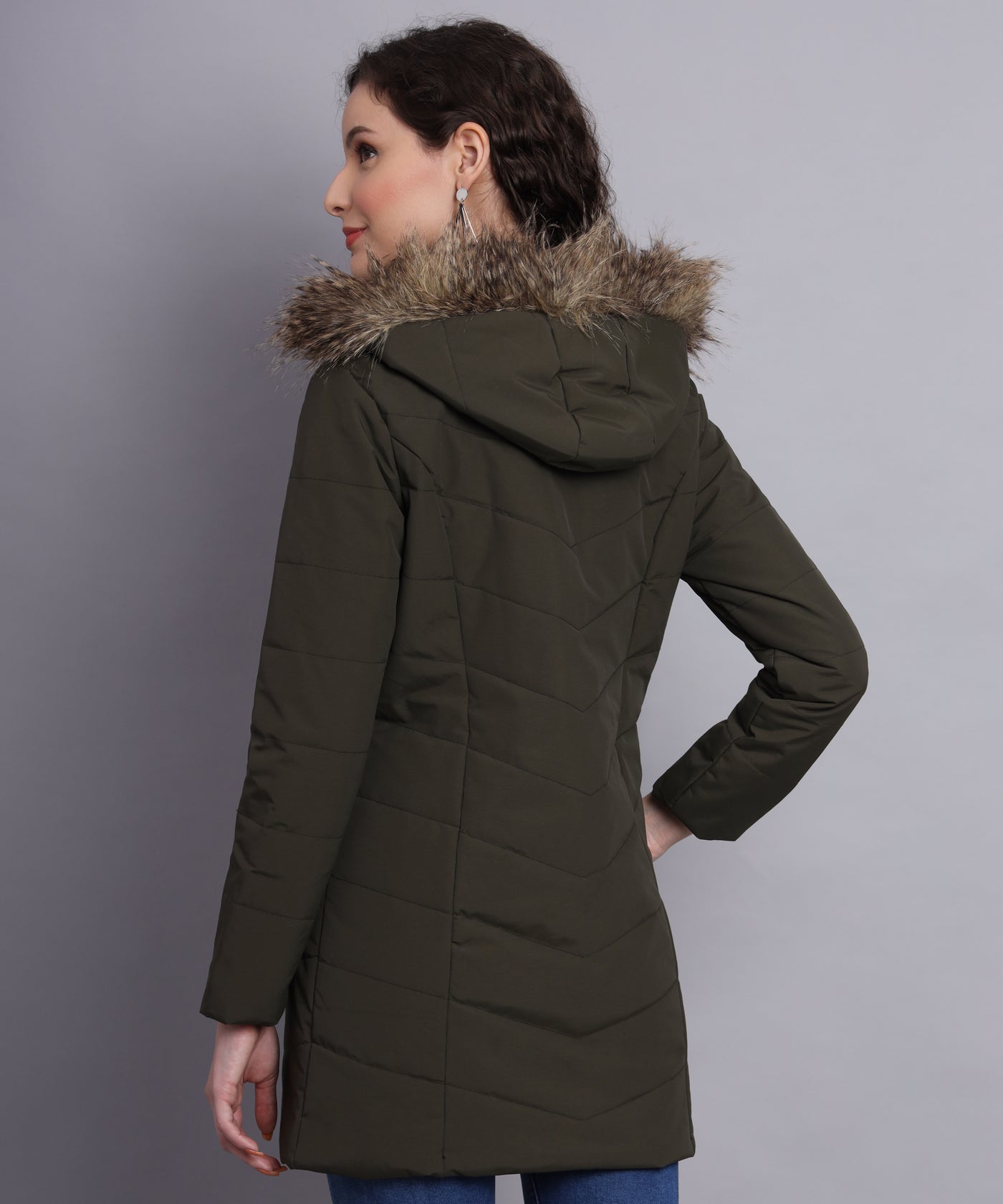 D Olive Medium length jacket-AW6194