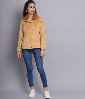 Yellow Box shaped quilted jacket-AW6128