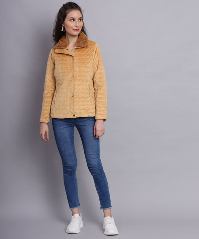 Yellow Box shaped quilted jacket-AW6128