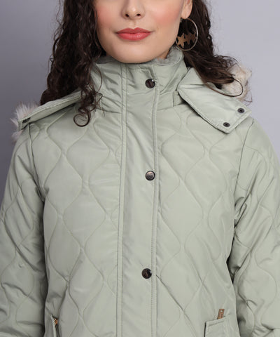 Mint diamond quilted jacket-AW6130