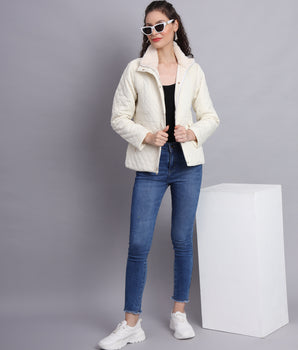 Off white pleated pattern jacket -AW6132