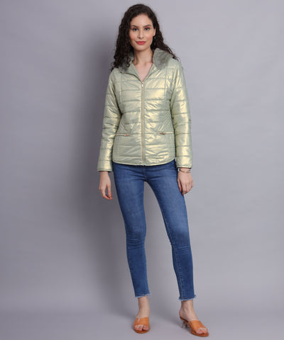Green shell quilted jacket -AW6134