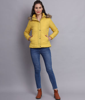 Mustard diamond quilted jacket-AW6138