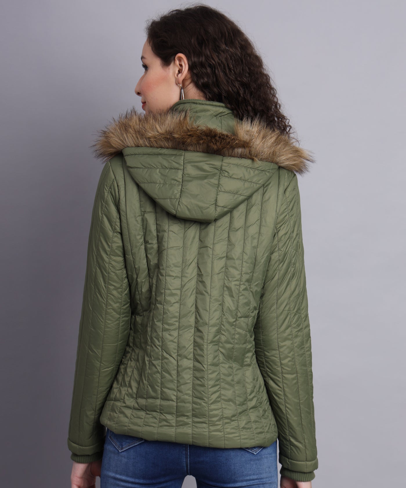 Olive diamond quilted jacket- AW6138