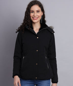 Black Mock collar jacket -AW7144