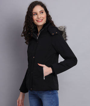 Black Mock collar jacket -AW7144