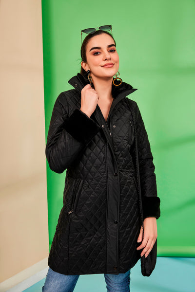 Black Diamond quilted rubberized jacket-AW6180