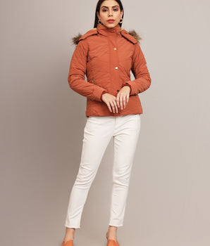 Rust Mock collar jacket -AW7144