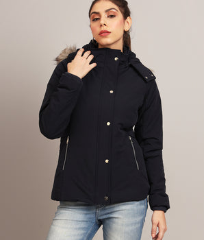 Navy Mock collar jacket -AW7144