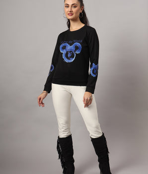 BLACK "LOVE THE WORLD SWEATSHIRT -AW8469