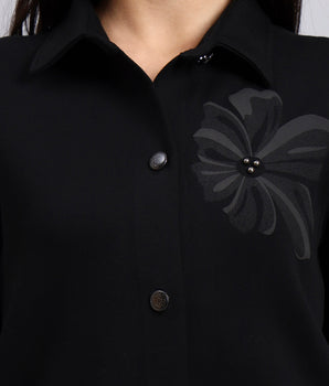 BLACK  Co-Ord 3 PC Set-8552A&B