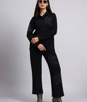 BLACK  Co-Ord 3 PC Set-8552A&B