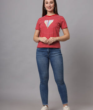 Red Printed T-shirts- SS2426