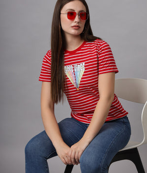 Red Printed T-shirts- SS2426