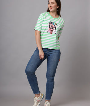 Lime Green Printed T-shirts- SS2424