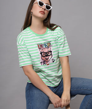 Lime Green Printed T-shirts- SS2424